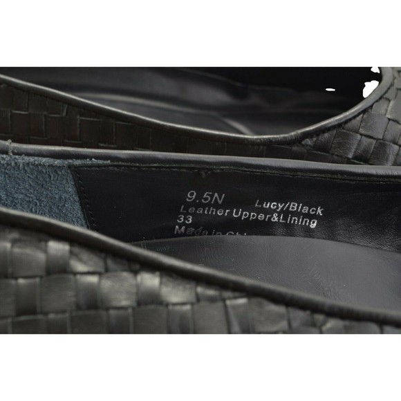 Drew Shoes Lucy Woven Black Leather Slip On Loafer 1.5\